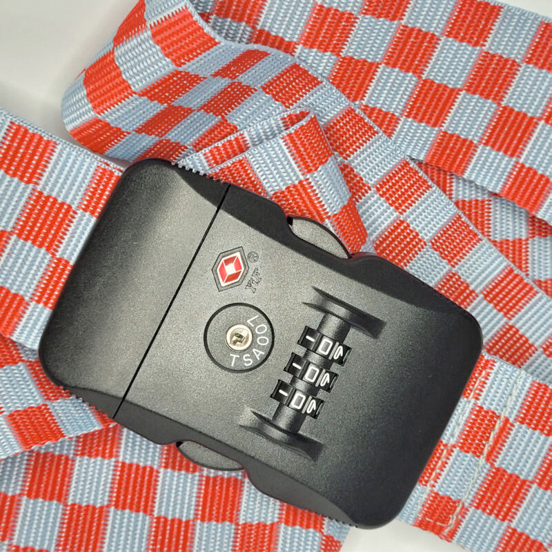 Case de Proteção de Garrafas de Vinho e Cadeado em Tecido Vermelho Inviolável TSA