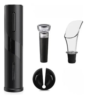 Abridor De Vinho Garrafa Automático Saca Rolhas Elétrico Cor Preto