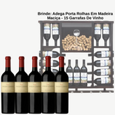 Kit De 6 Vinhos Angélica Zapata Malbec + BRINDE: Adega Porta Rolhas Em Madeira Maciça - Suporta 15 Garrafas De Vinho